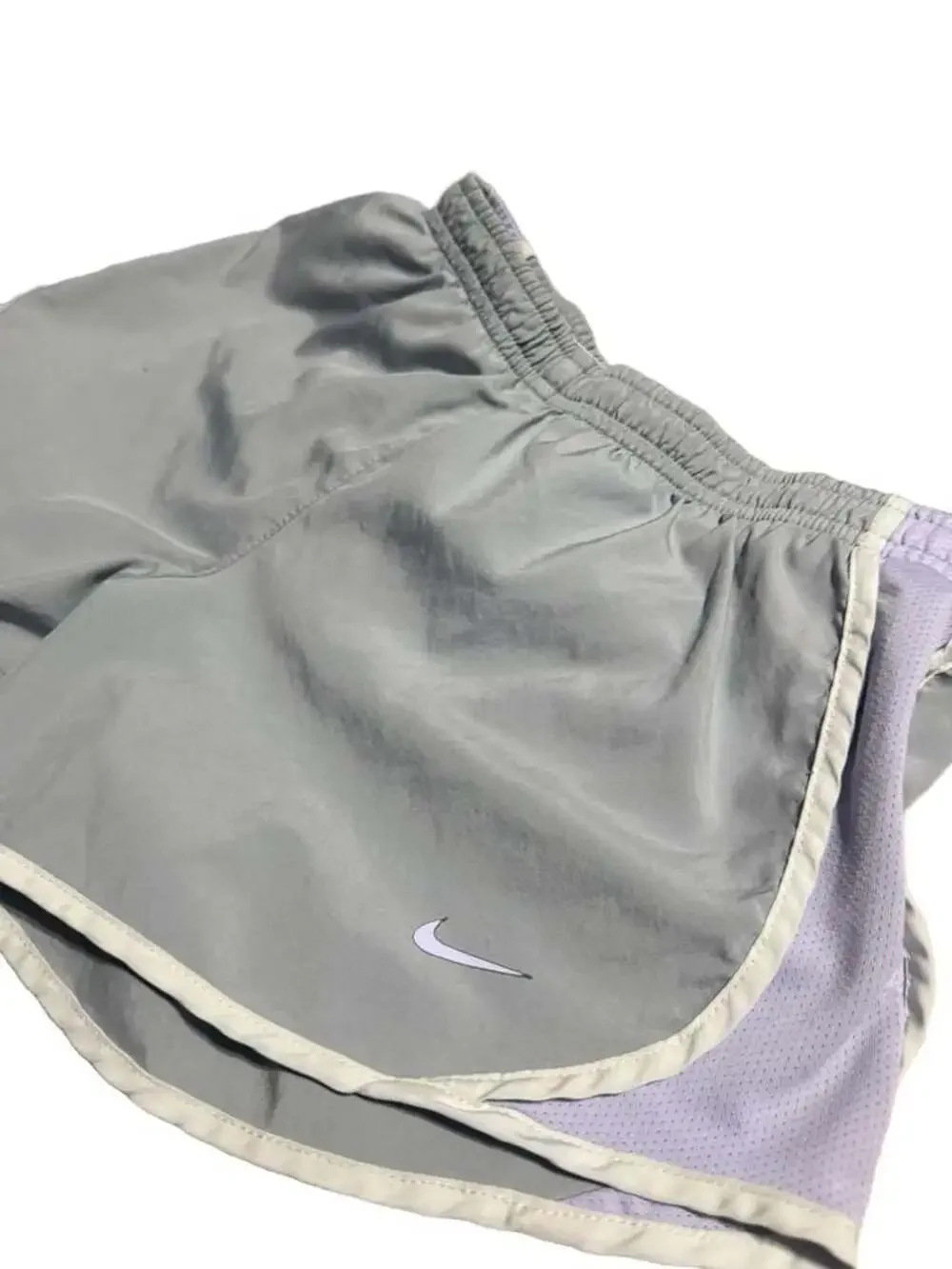 Nike Women's Medium Dri-Fit Tempo Running Shorts Grey and Lavender